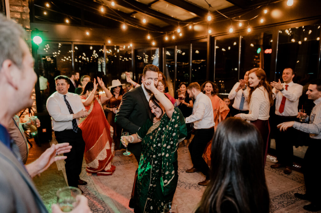 Couple dancing during their reception at the Sinclair of Skaneateles.